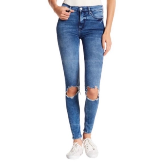 FREE PEOPLE Distressed Skinny Stretch Denim Jeans - Size 28 - Picture 3 of 9